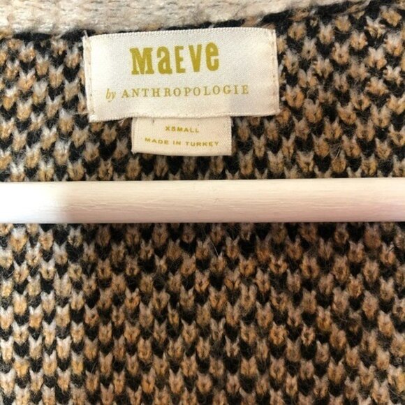 Anthropologie Leopard Print Cardigan Maeve Menagerie Animal Oversized Sweater XS - Picture 3 of 8